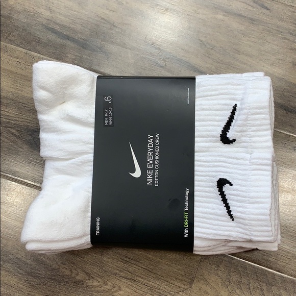 NIKE EVERYDAY COTTON CUSHIONED CREW MEN’S SOCKS - Picture 1 of 16